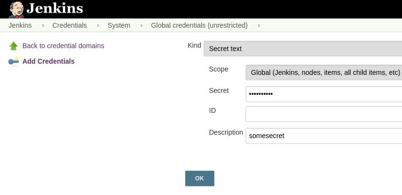 Использование secret. Jenkins Credentials. Jenkins создание Credentials. Jenkins create node. Jenkins Secret Arele method.