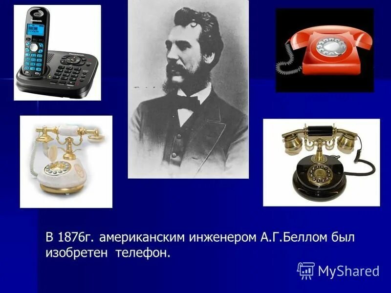 Когда был выпущен телефон. В 1876 году американец а. Белл изобрел телефон. 1876 Год а.Белл изобрел телефон.