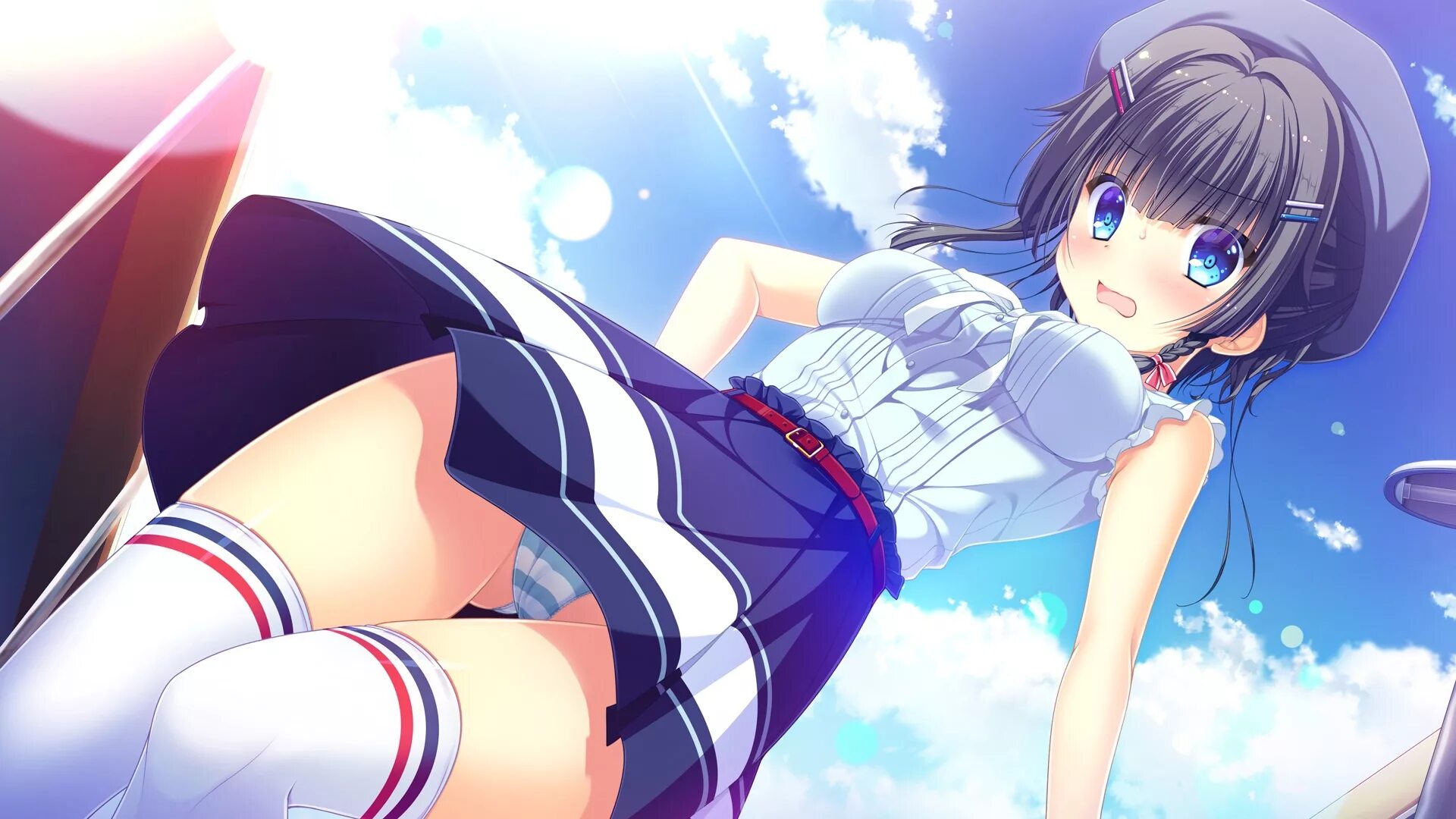 Клетчатая юбка аниме. Love la bride аниме. Тянки под юбкой. Тянки под юбкой. Тянки в юбках без трусиков.