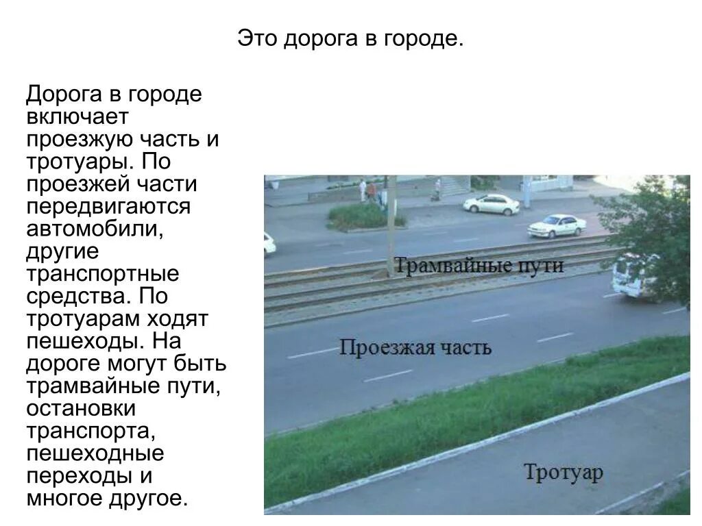 Тротуар и проезжая часть. Элементы дороги. Тротуар это часть дороги. Пешеходная часть тротуара это.