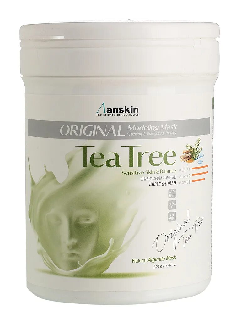 Original маска. Anskin альгинатная маска Tea Tree. АН Original маска Teatree Modeling Mask / Container 240гр. Anskin альгинатная маска с экстр. Чайного дерева Teatree Modeling Mask (банка) 240гр. Anskin альгинатная маска с чайным деревом Teatree Modeling Mask 240 гр пакет.