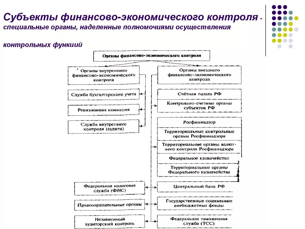 Хозяйствующие субъекты финансового контроля