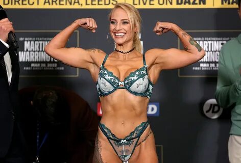 Ebanie Bridges' sexiest weigh-in: On the scales in her underwear.