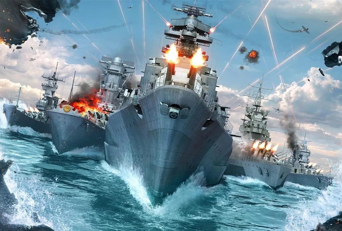 Морской бой World of Warships. Ворлд варшипс морские сражения.