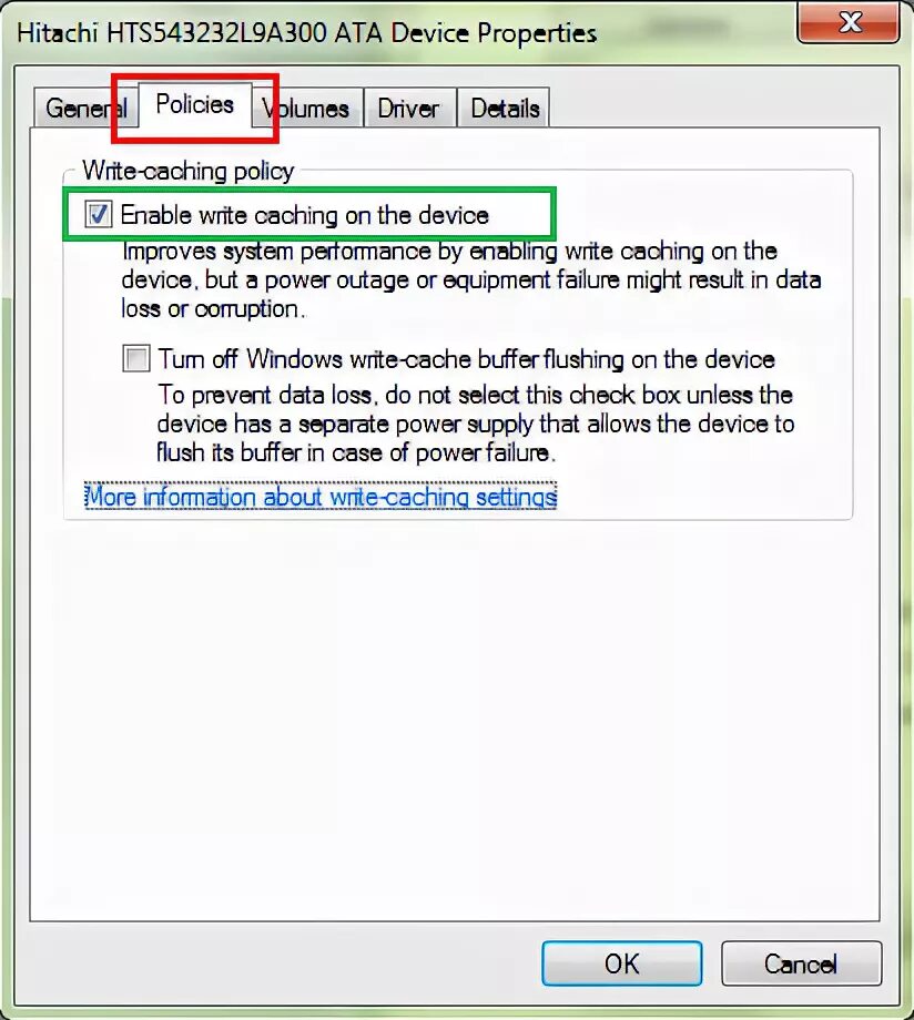 Failed writing device