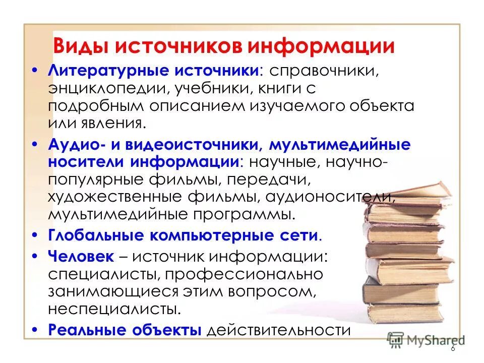 Научная информация примеры. Виды источников информации. Виды информационных источников. Гиды источников информации. Виды литературных источников.