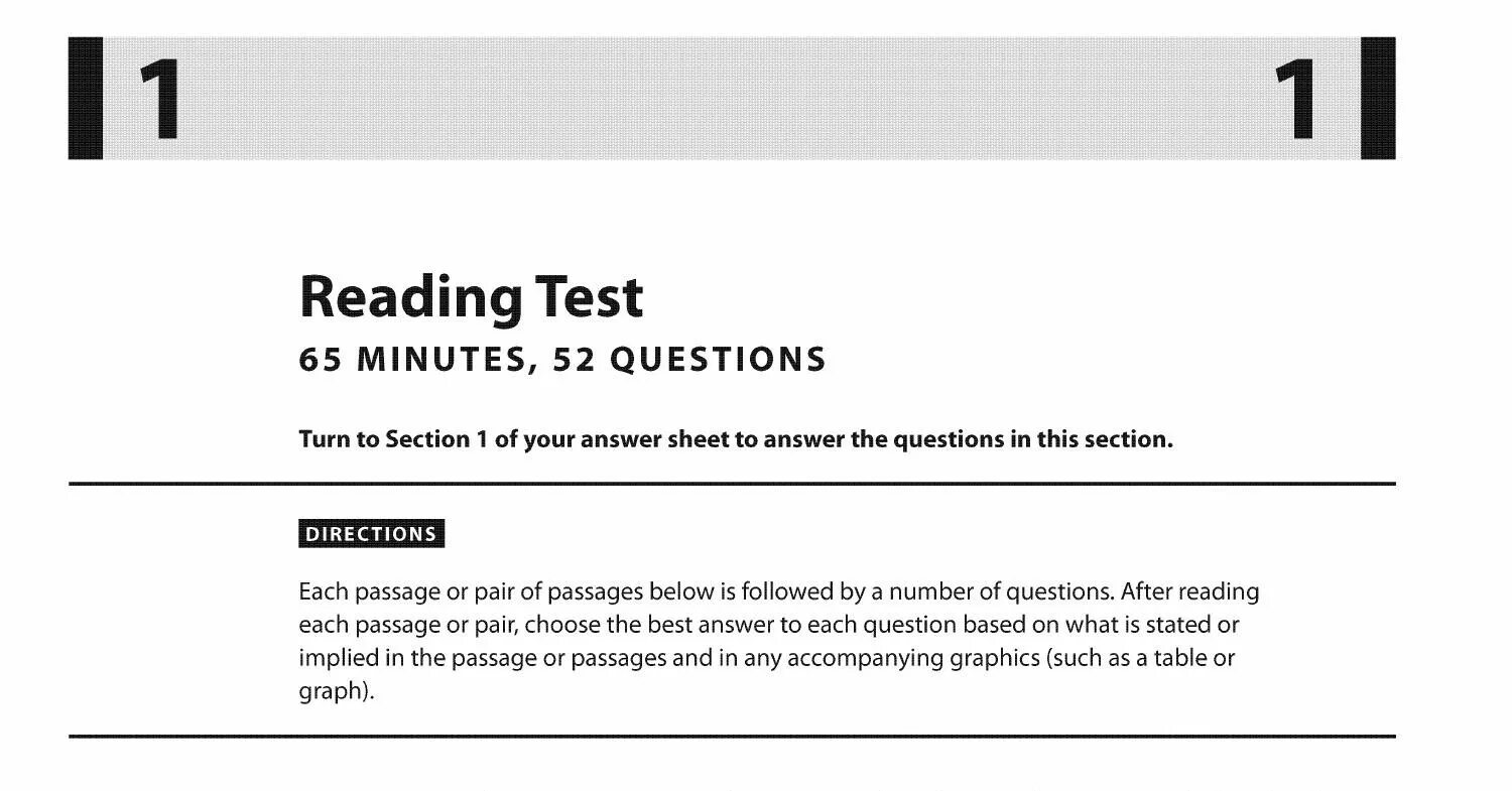 Section 1 reading. Sat reading. Тест sat. Sat General Test. Reading Test.
