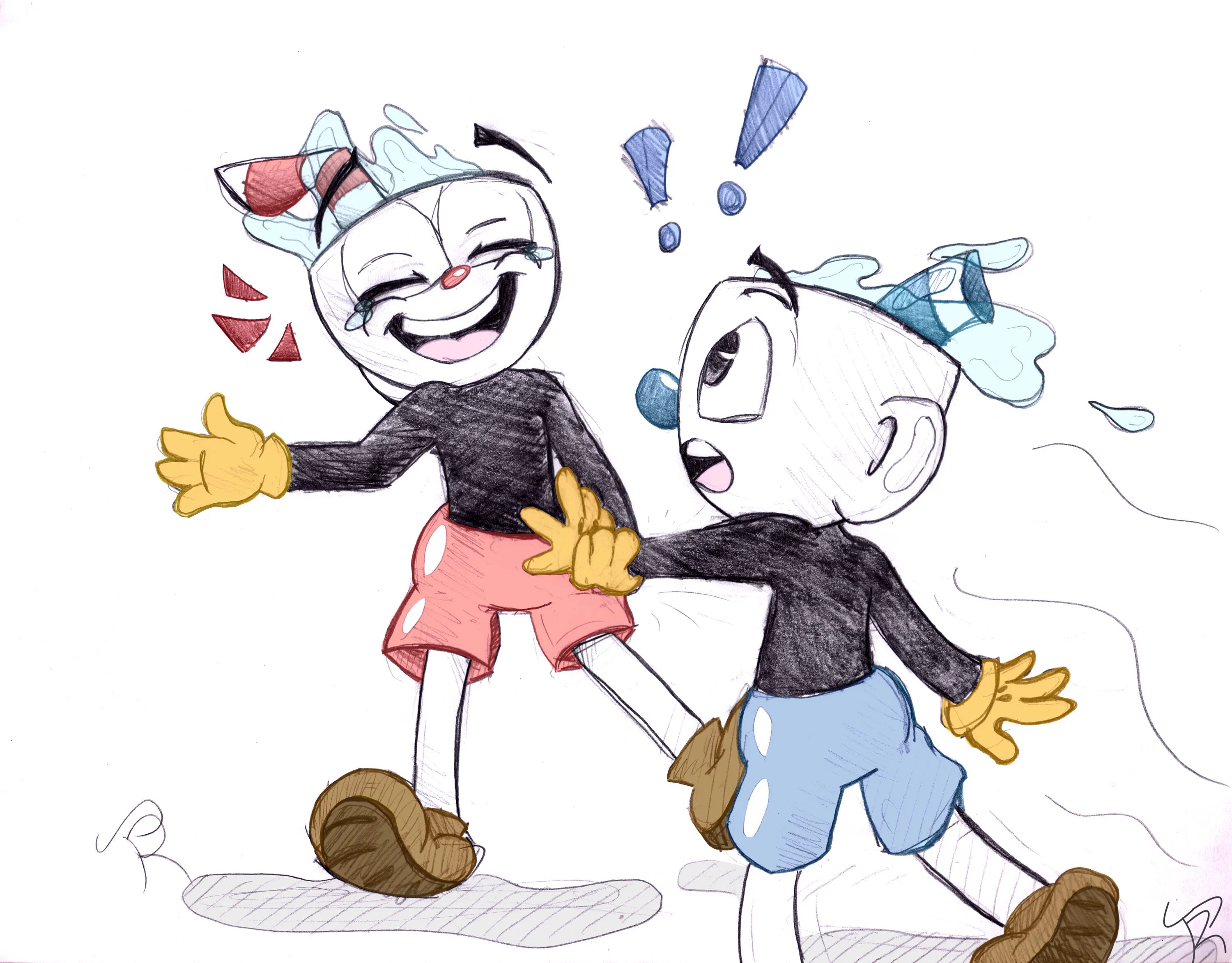 Cuphead 18. Макмэн и капхед. Капхед Энджел. Mugman. Cuphead and Mugman.