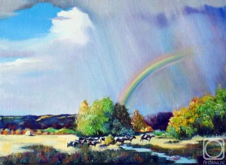 Определите какое явление природы изобразил художник пейзажи. Кустодиев Волга Радуга. Кустодиев Радуга картина.
