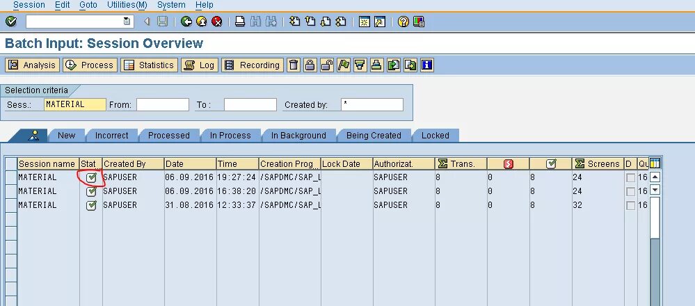 Batch input