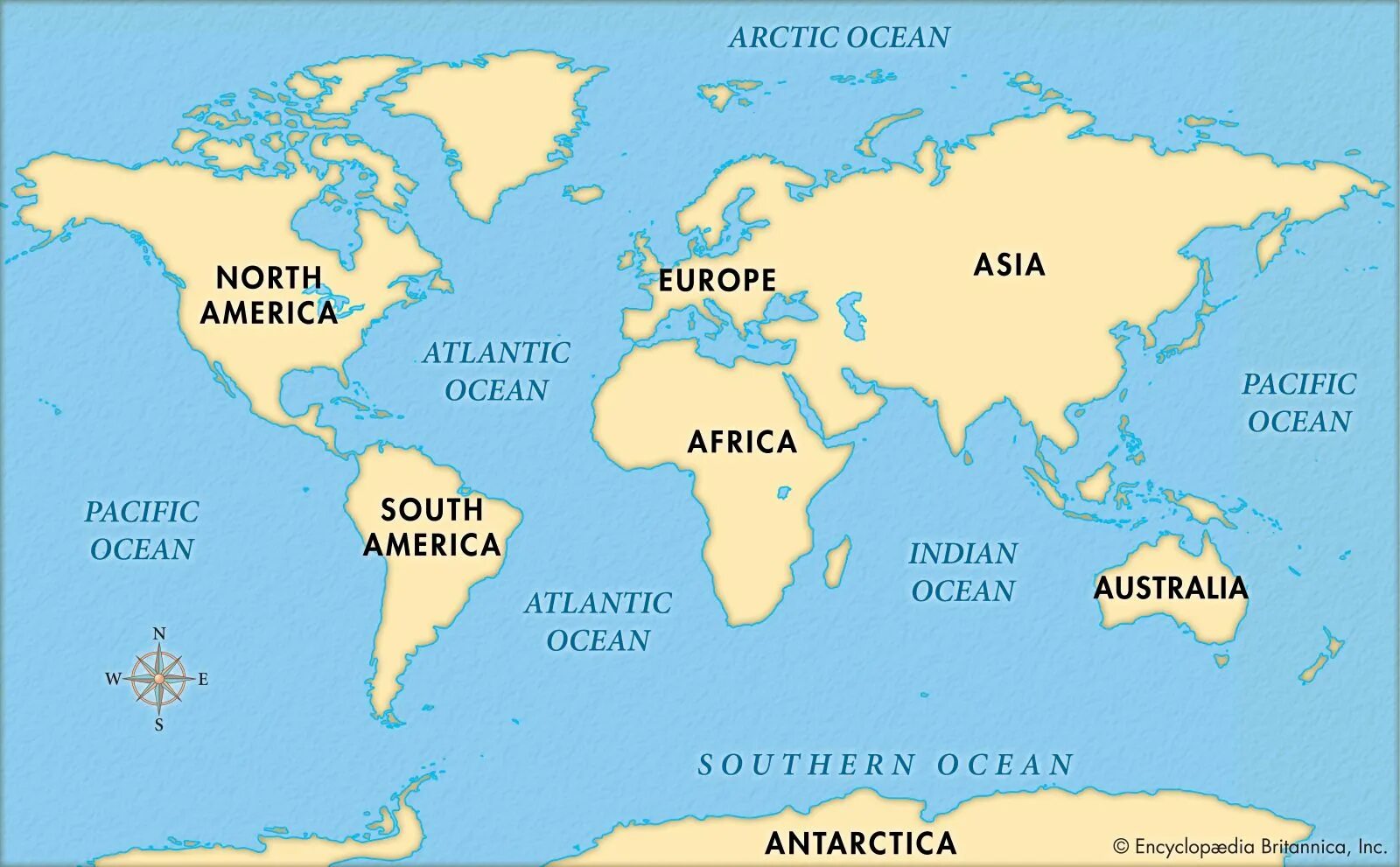 Карта океанов. Названия океанов на английском. Моря английского океана