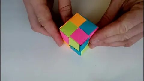 Как сделать из бумаги кубик который прыгает