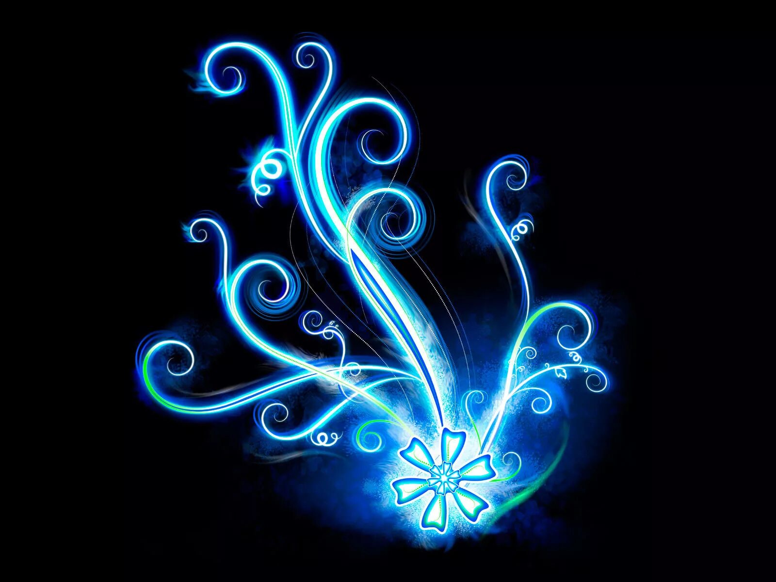 Рисование светом. Светящимися узорами. Неоновый круг. Синие узоры на черном фоне. Красивый синий.