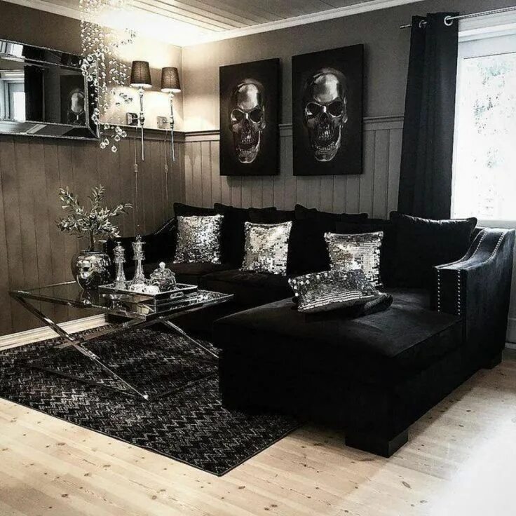 Black and white drama (Desire To Inspire) Black and white living room, White liv