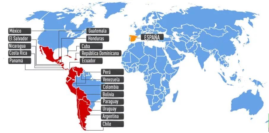 Карта распространения испанского языка в мире. В каких странах говорят на испанском языке на карте. В каких странах говорят на испанском языке. Сколько стран говорят на испанском языке. Страна с 3 языками