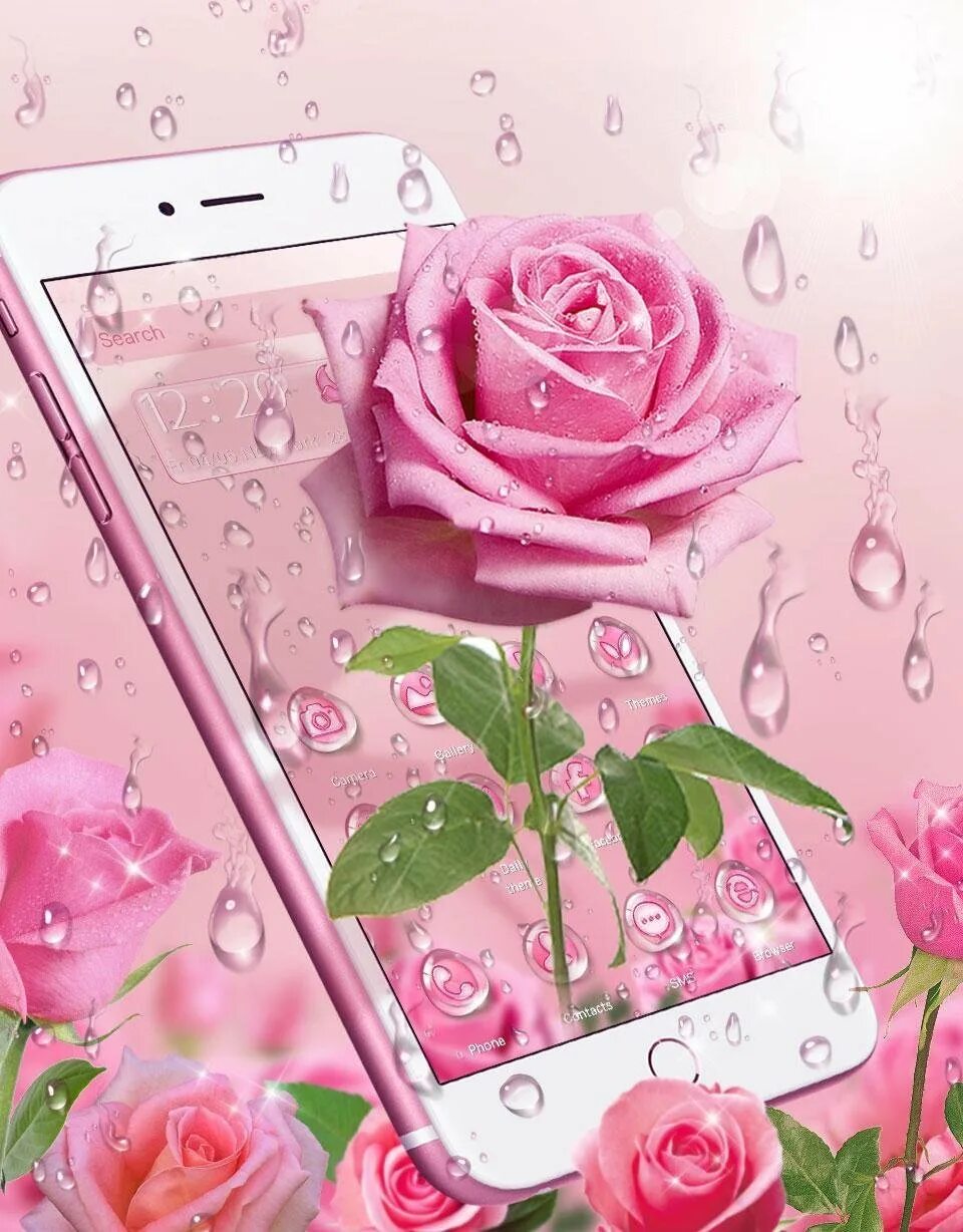 Телефон стал розовый. Розовый смартфон. Розовые розы. Красивые телефоны. Шикарные темы для телефона.