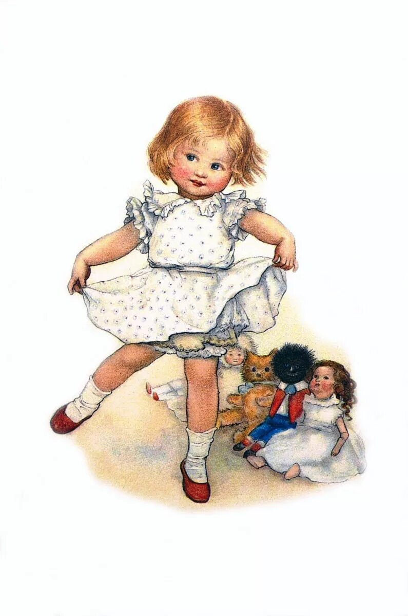 Susan Beatrice Pearse. Susan Beatrice Pearse художник. Куклы для девочек. Старые детские открытки. Картинка девочка с куклой
