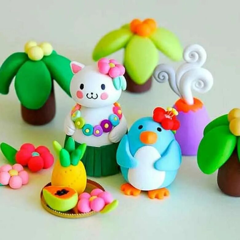 Игрушки из массы для лепки. Поделки из пластичной массы. Лепить из массы. Идеи из массы для моделирования. Фигурки для лепки из легкого пластилина.