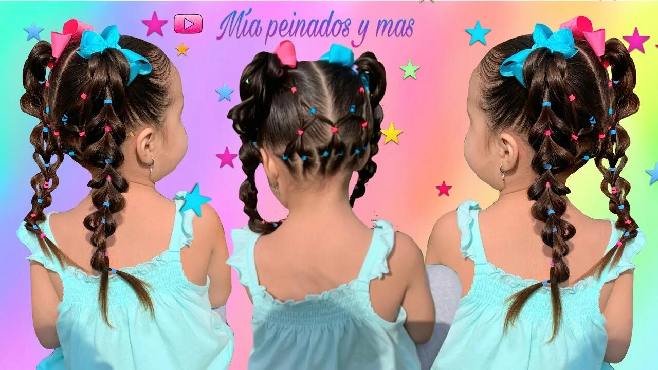 Ideas of everyday and festive hairstyles with rubber bands for girls https://fig