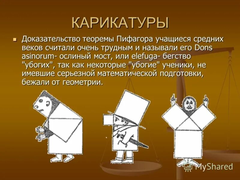 Знать теорему пифагора. Теорема Пифагора Пифагоровы штаны. Карикатуры на теорему Пифагора. Презентация на тему теорема Пифагора. Доказательства теоремы Пифагора карикатуры.