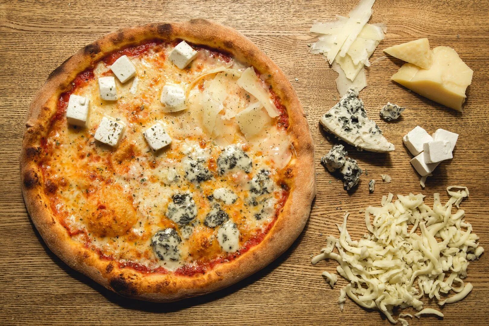 Какой сыр лучше использовать для пиццы. Пицца кватро Формаджи. Пицца Аль Шам. Пицца «четыре сыра» (quattro formaggi). Сырная кватро Формаджи.