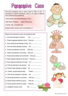 POSSESSIVE CASE: English ESL worksheets pdf & doc.