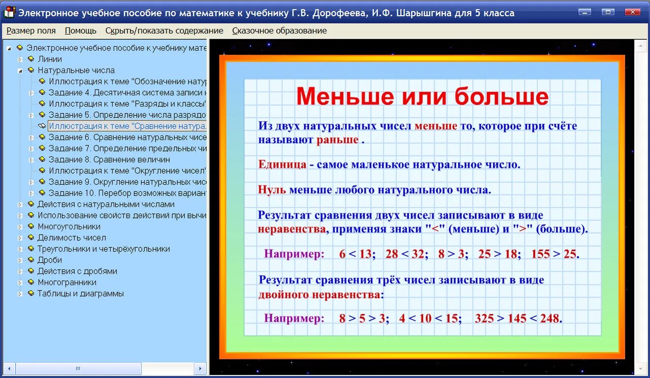 Содержание программы 5 классы