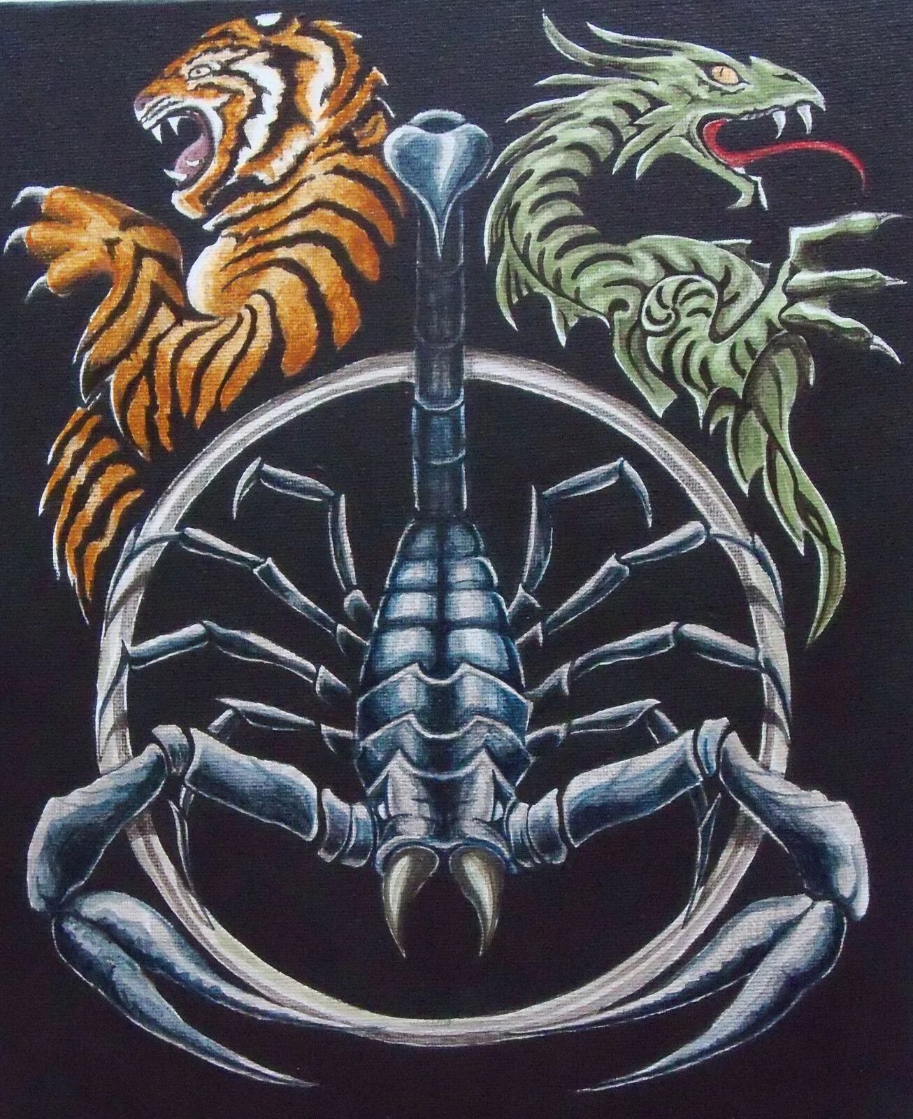 Скорпион с головой льва. Скорпион. Тигр и дракон. Тату тигр и Скорпион. Тату дракон и тигр.