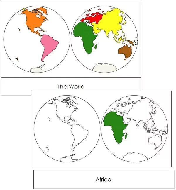 Континенты Монтессори. Континенты и материки земного шара. Карта полушарий с контурами материков. Материки на карте для печати.