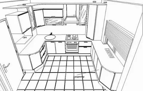 План кухни рисунок