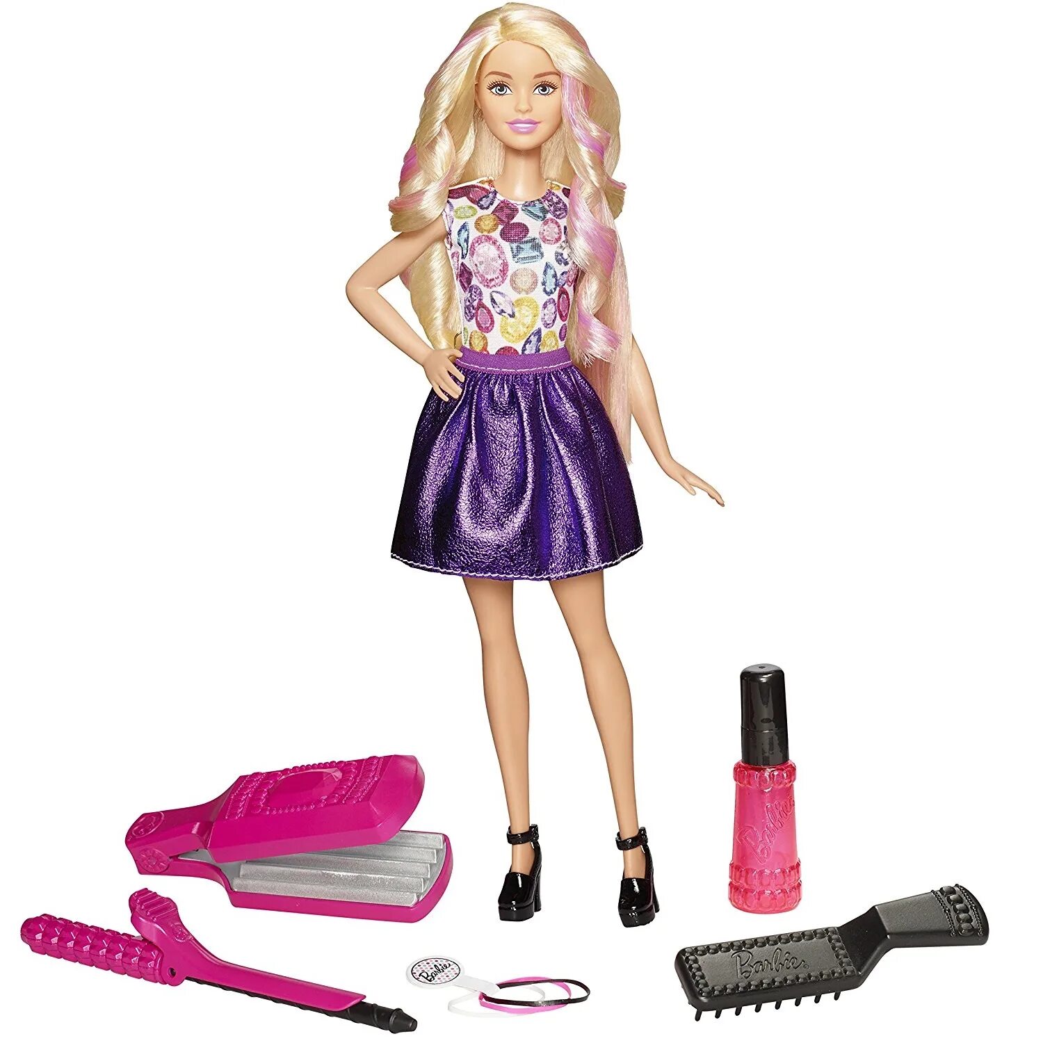 Набор Barbie цветные Локоны, 29 см, dwk49. Куклы Barbie Mattel 2014. Набор Barbie куклы с модной одеждой и аксессуарами ght40. Барби Crimp and Curl. Игры для девочек куклы барби