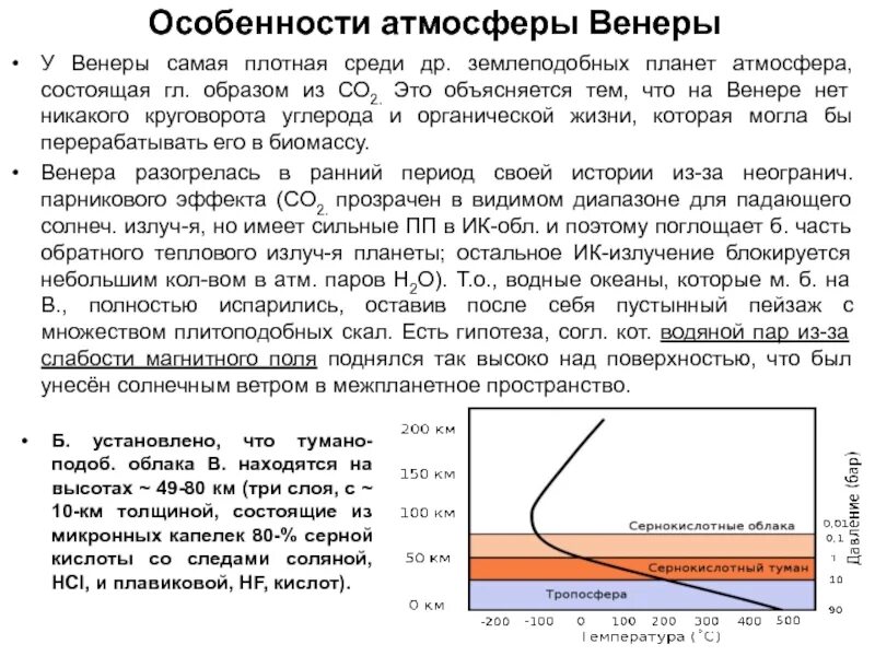 Плотность атмосферы венеры