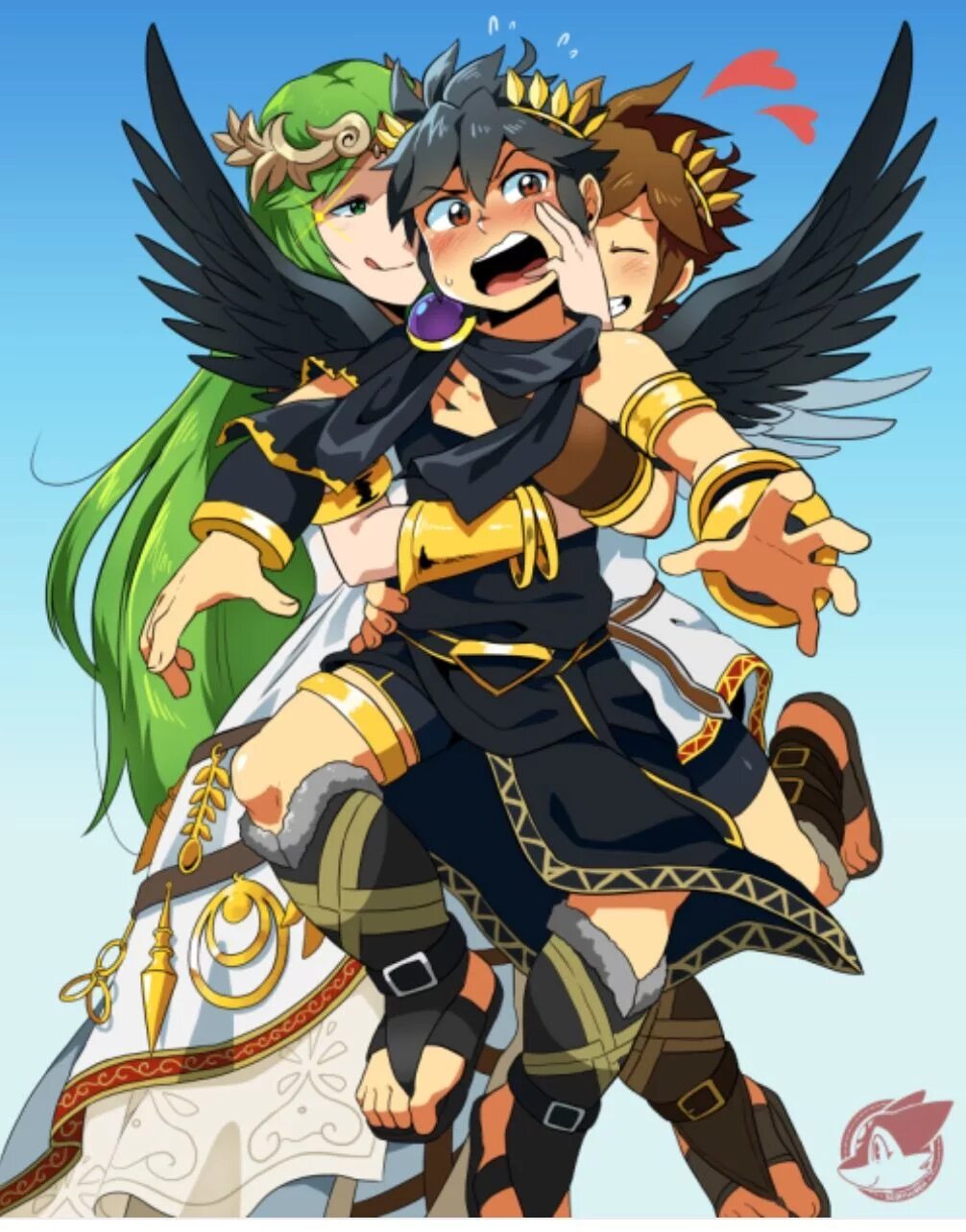 Kid icarus. Пит КИД Икарус. Пит и Палутена. Палутена Kid Icarus. Kid Icarus Palutena и Pit.