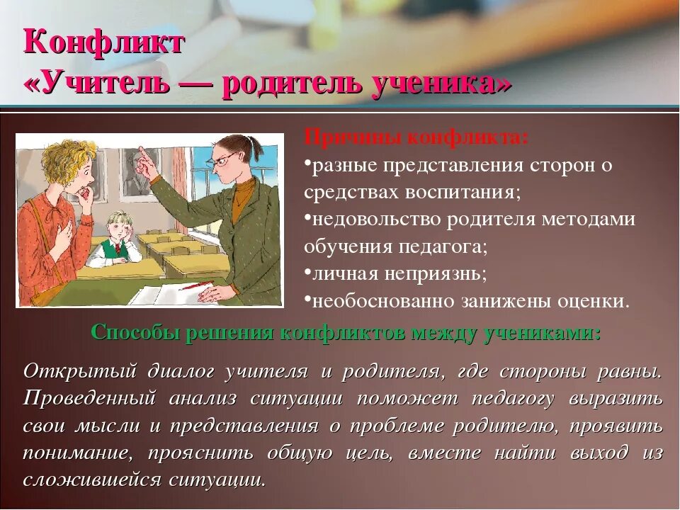 Конфликт между учителем и родителем. Причины конфликтов учитель родитель. Конфликт учителя и ученика. Причины конфликтов учитель ученик. Ответ чем занимаются в школе