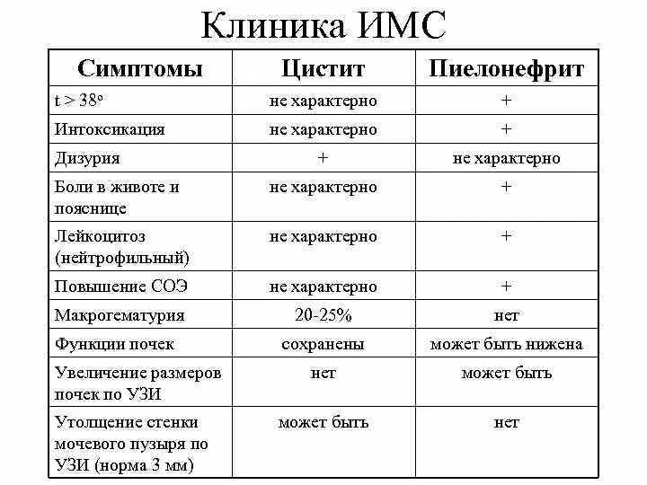 Пиелонефрит мочевые симптомы. Острый цистит клиника. Дифференциальный диагноз цистита и пиелонефрита. Пиелонефрит характеристика