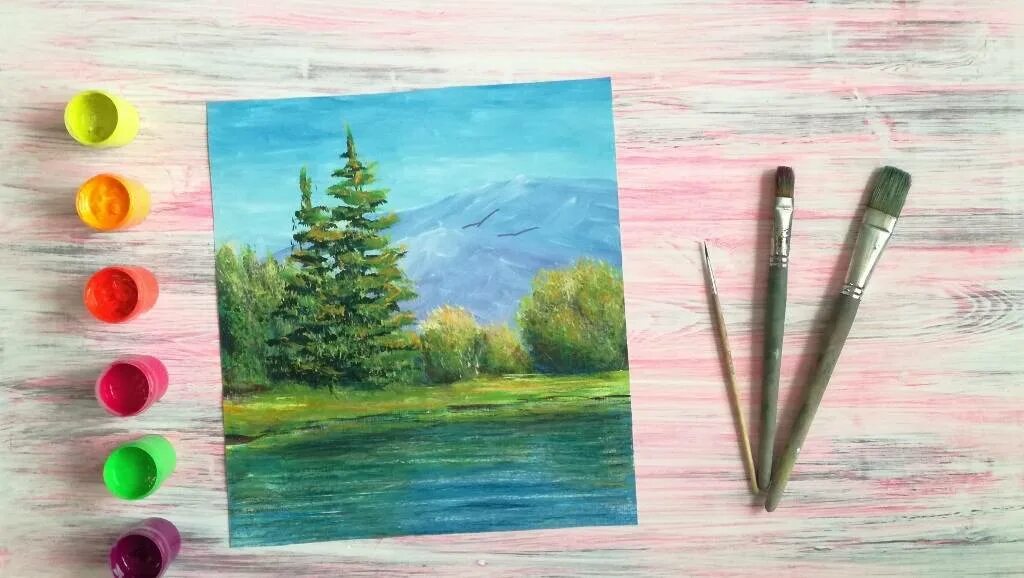 Рисование гуашью для начинающих пейзаж. Рисование красками для начинающих. рисование гуашью. уроки рисования гуашью для начинающих. поэтапное рисование пейзажа гуашью.