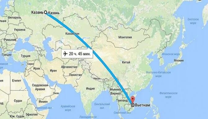 Сколько лететь до таиланда