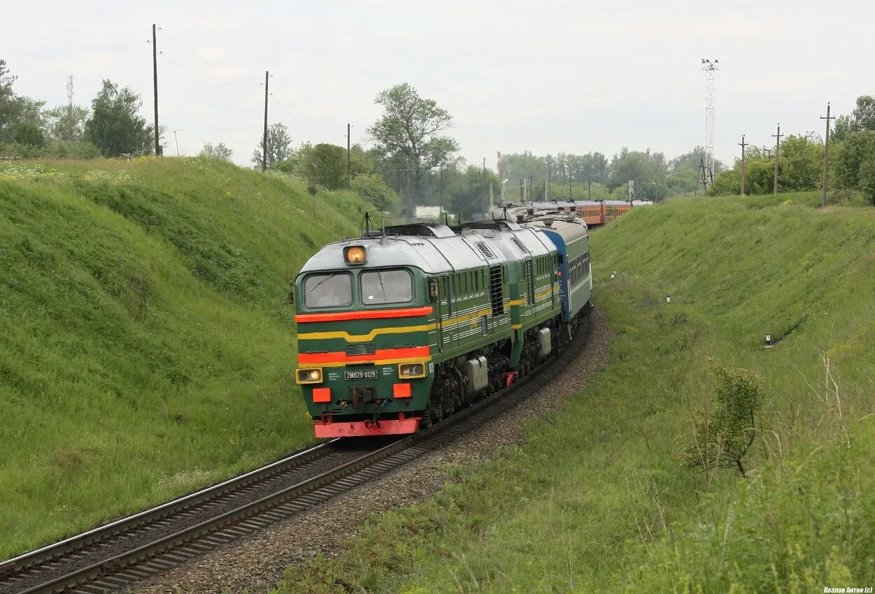 Железная дорога в Козельске. Козельск (станция). Поезд хвойная