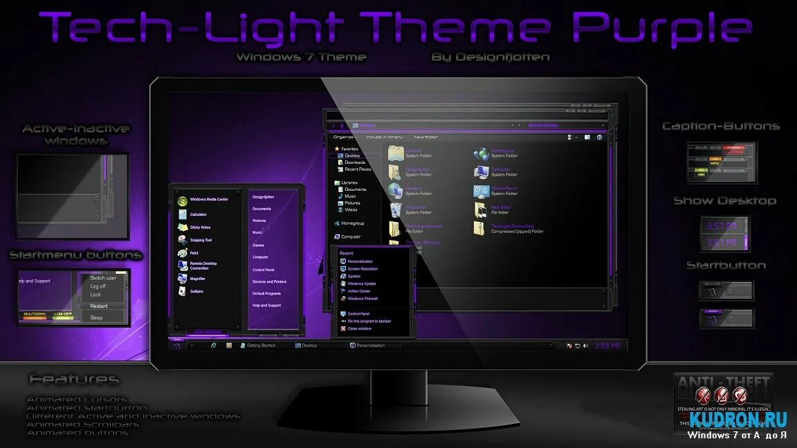 Purple windows. Тема вин 10 amd revolution. Темы aero для windows 7. Windows 7 dark theme. Windows 10 theme for windows 7.