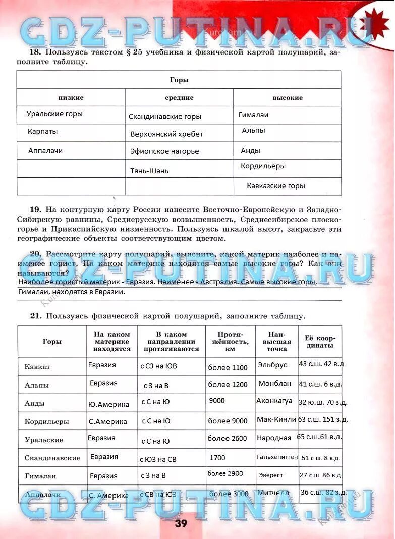 ГДЗ по Географии 5-6 класс страница 38 тетрадь-тренажёр Николина