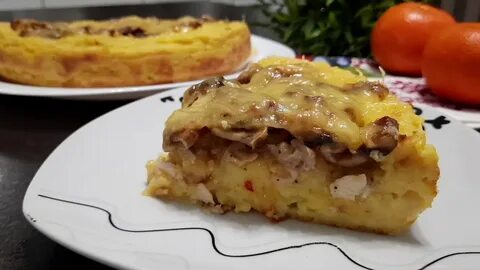 Пюре с грибами в духовке
