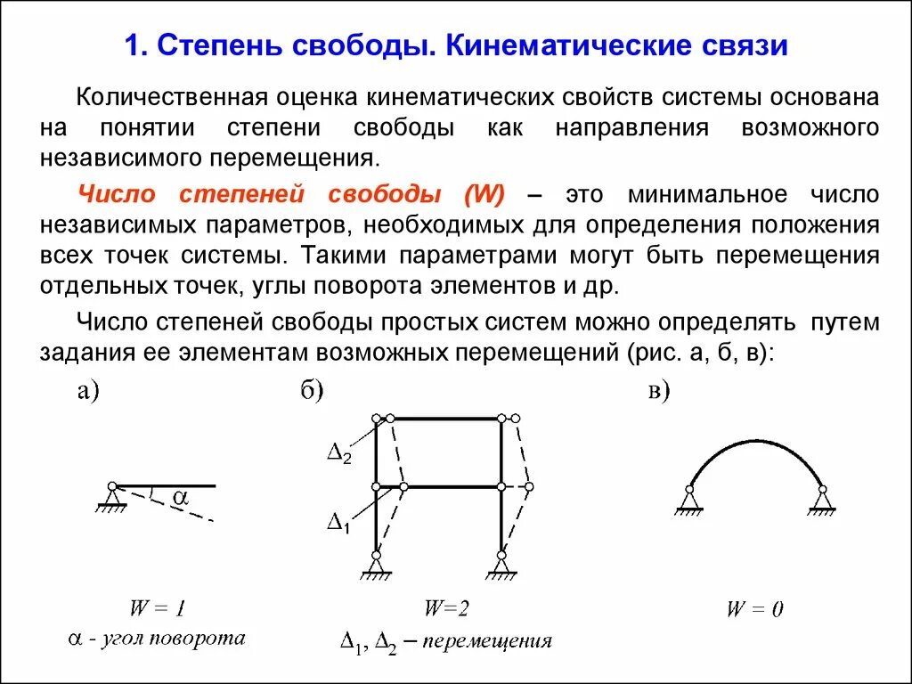 Число степеней свободы системы формула. Понятие числа степеней свободы механической системы. Формула определения числа степеней свободы. Как определяется число степеней свободы газа.