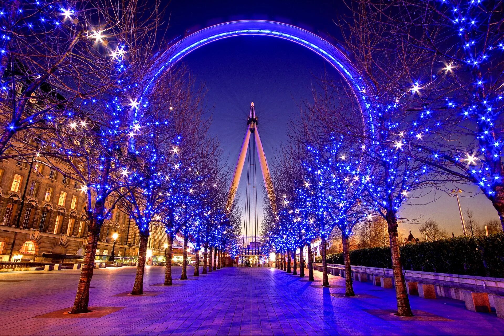 Новогодняя иллюминация Лондон. Иллюминация London Eye. Новогодняя улица. Новогодний город. New years night