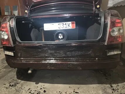 Приора без заднего бампера