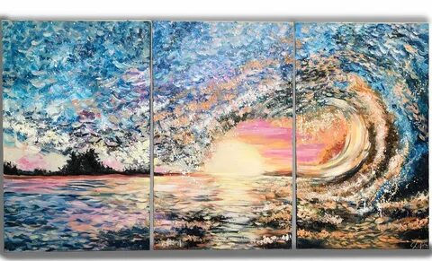 Триптих "Море в закате" в интернет-магазине Ярмарка Мастеров по цене 36000 ₽ - K