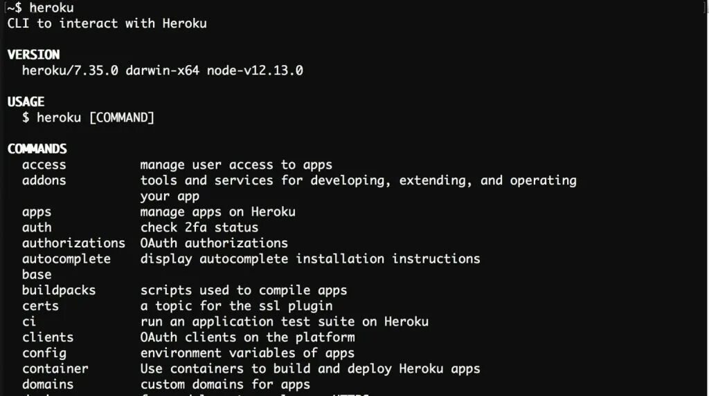 Heroku cli. Command line interface. cli утилиты. node js cli.