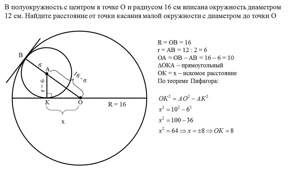 Формула полукруга. Радиус полуокружности. Две окружности вписаны в полукруг. Центр и радиус окружности. Диаметр полуокружности.