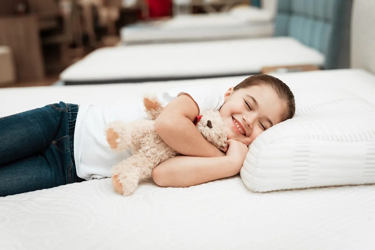 Happy Lazy Little Girl Kid Lying on Sofa Stock Photo - Image of couch, laziness: