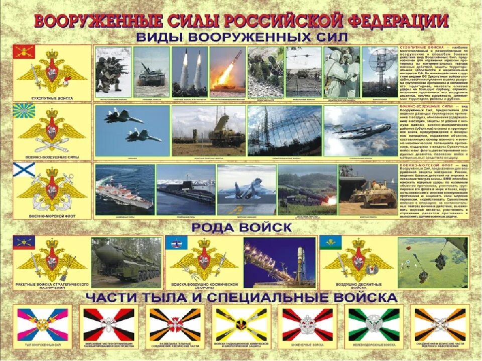 Роды войск Вооруженных сил Российской Федерации. Отдельные рода войск вс РФ. Виды Вооруженных сил РФ И рода войск. Перечень видов родов войск РФ.