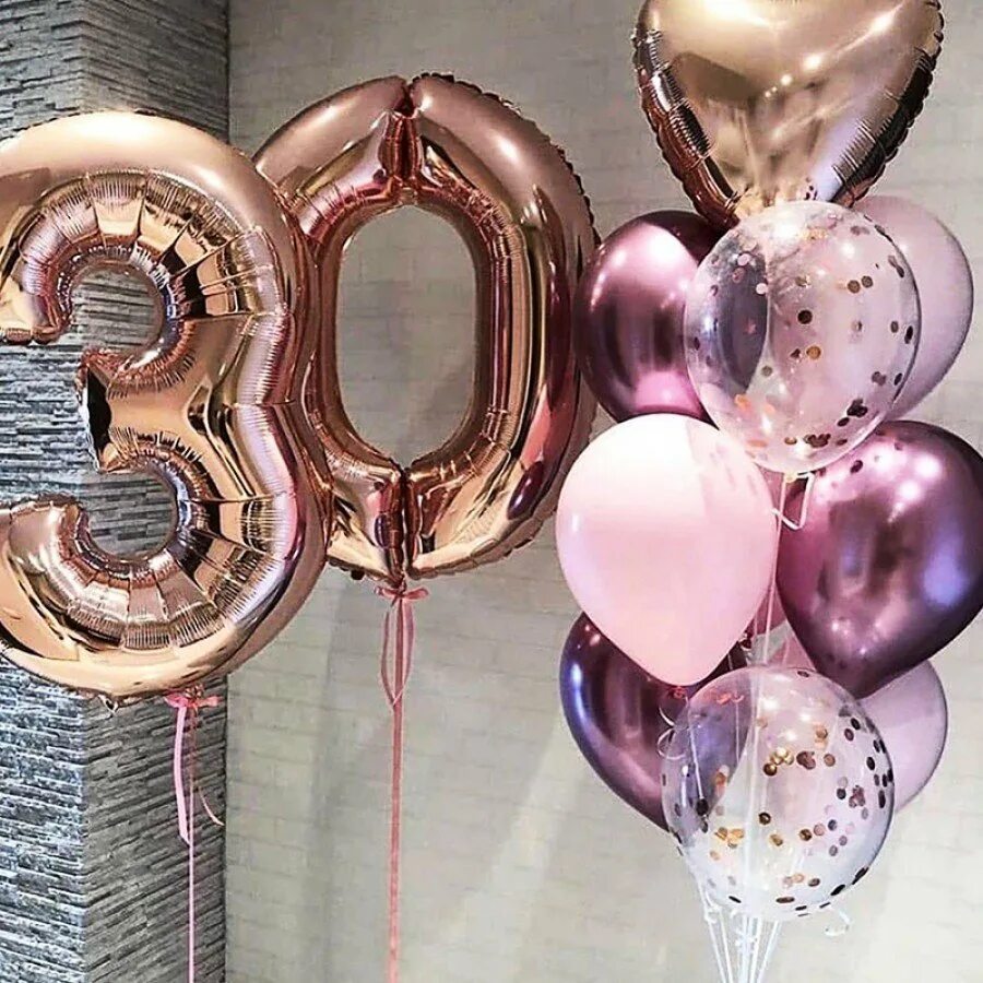 Шары 0 3. Воздушные шары на юбилей. Шарики на 30 лет девушке. Шары с днем рождения. Композиции из шаров на день рождения.